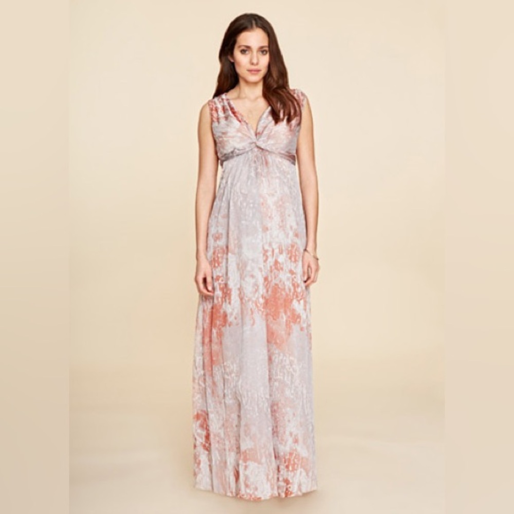 Isabella Oliver Lexington Silk Maternity Floor Length Dress, Sz 4